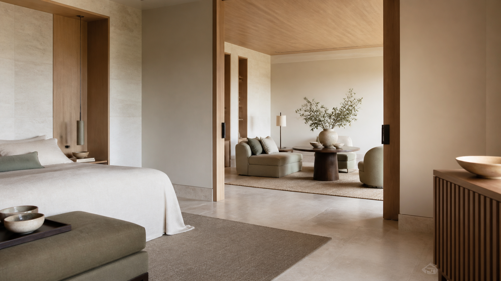 Meadow Room with layered textiles